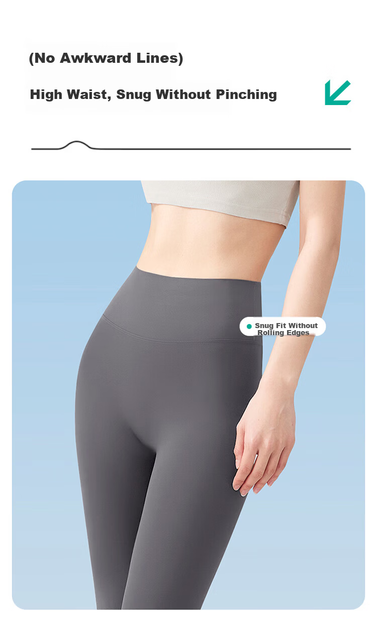 Urban Beauty High-Waist Elastic Slimming Nine-Point Sharkskin Leggings Summer Thin Yoga Pants Gray XL 9