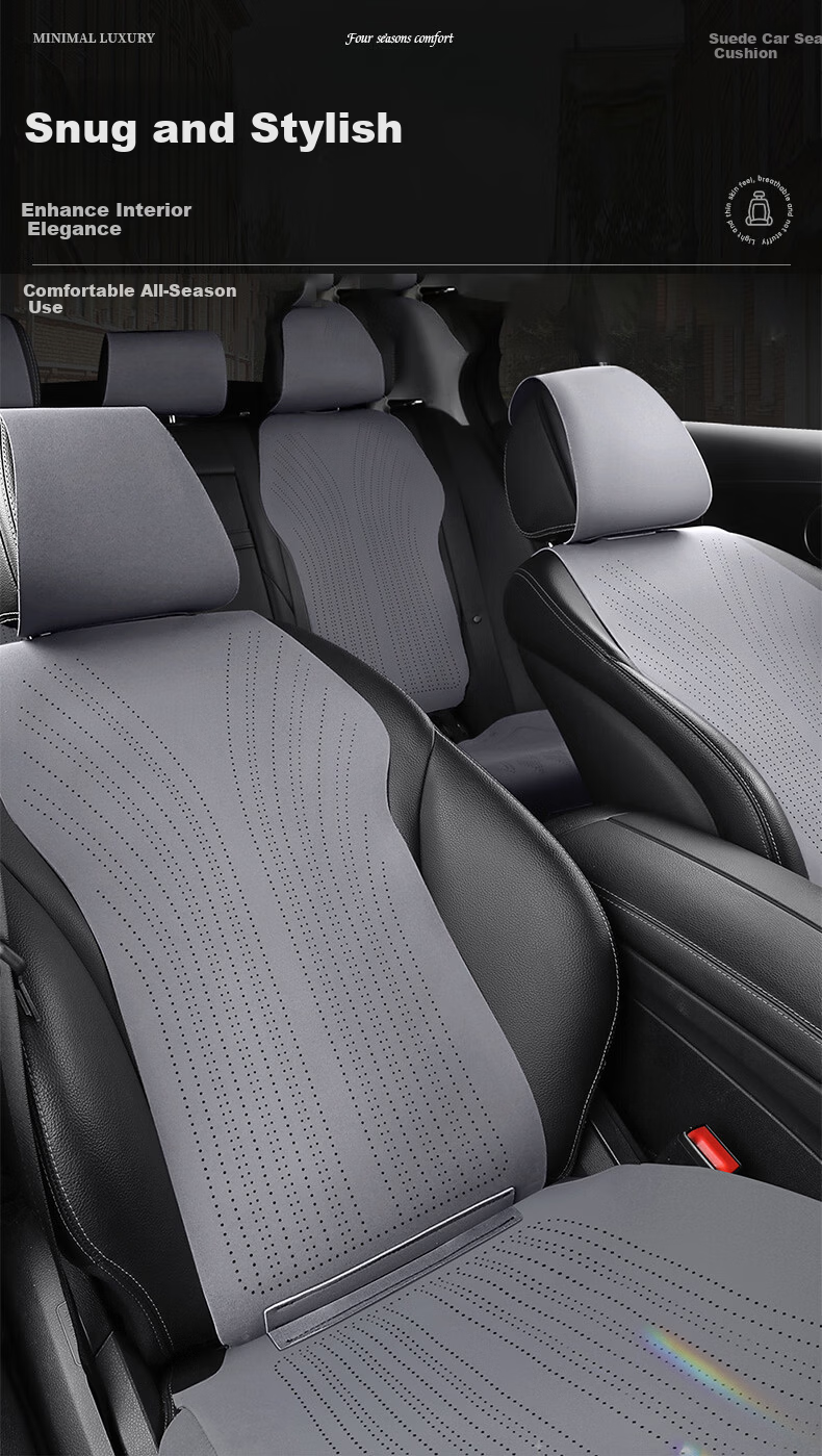 RATHBONE Car Seat Cushion All-Season Universal Suede Saddle Pad Universal Seat Cover for Volkswagen Lavida Passat Sagitar 8