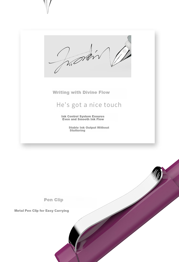 Schneider Fountain Pen, German Imported High-End Gift Signature Pen Set for Men And Women Students Graduation Birthday Gift, Classic Base Series F Nib - Crystal Purple 4