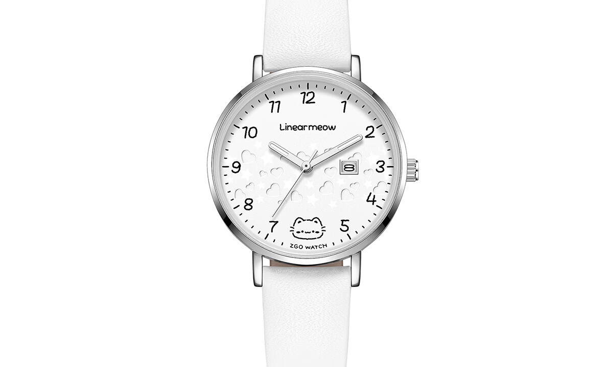 ZGO Hello Kitty Silent Quartz Watch for Girls, Middle and High School Students, Exam Special Time-Only Watch 34