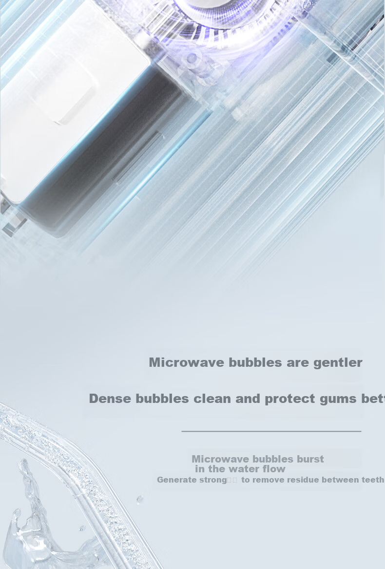 JIMOK German Portable Water Flosser Tooth Cleaner UV Sterilization Gentle Bubble Gum Care S5 Upgraded Cream White 7