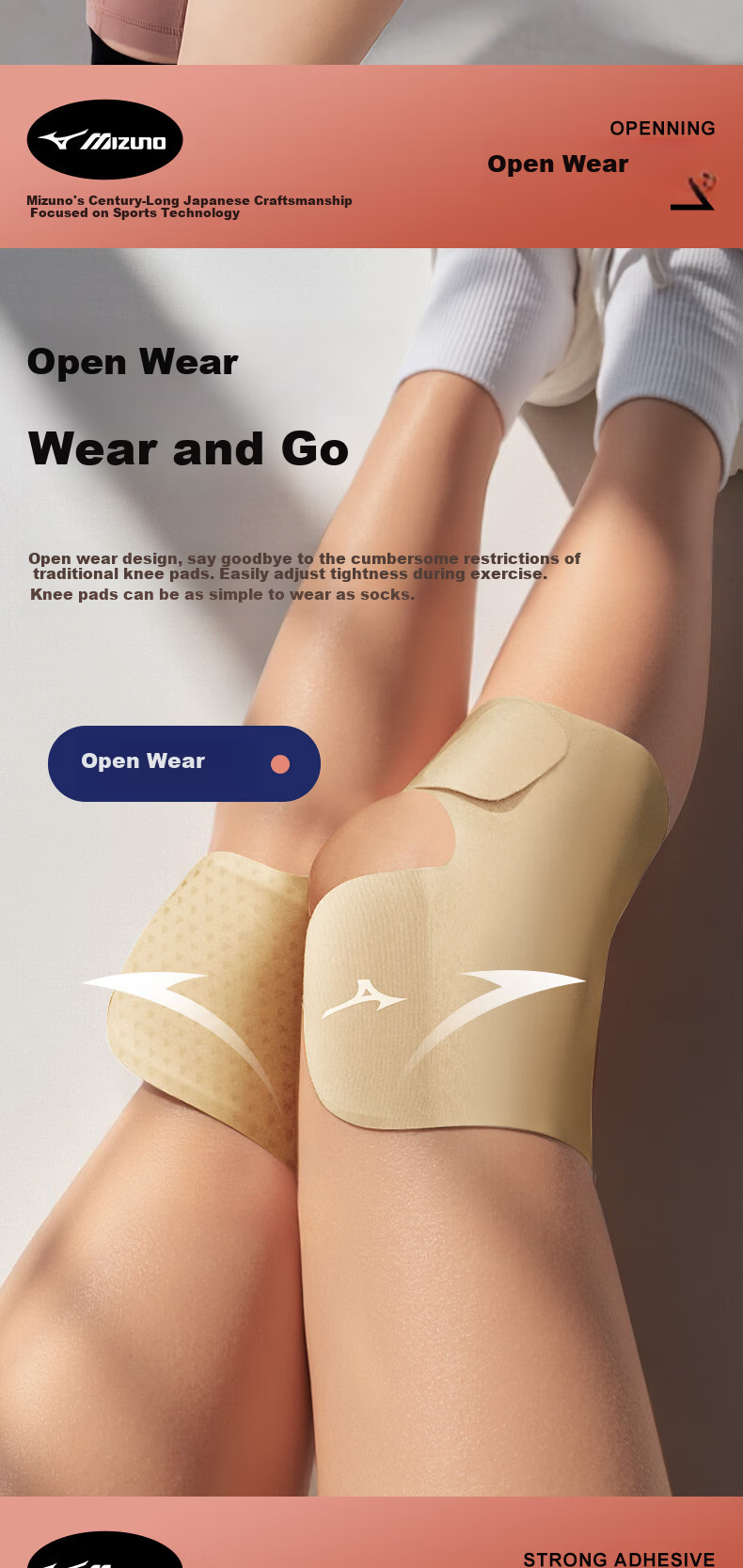 Mizuno Knee Pads, Professional Sports Protection, Thin Support, Joint Protection, for Running, Hiking, Meniscus Injury, Specially Designed for Men And Wome 7