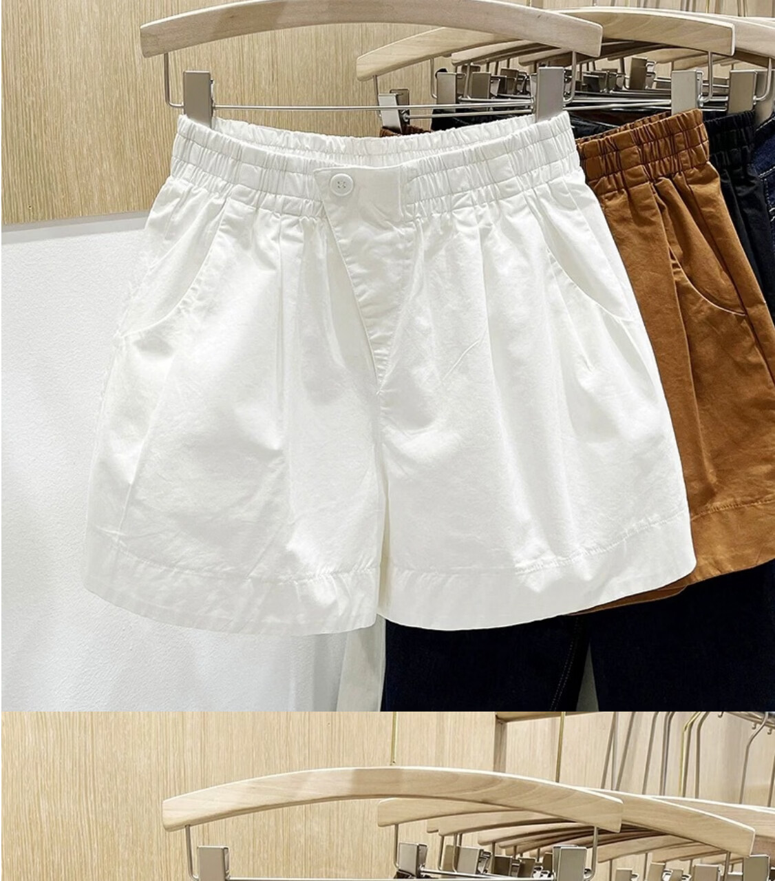 Langsha Women's Pure Cotton Summer Shorts 2026 New Loose Slimming Wide-Leg High-Waist A-Line Casual Versatile Hot Pants 7