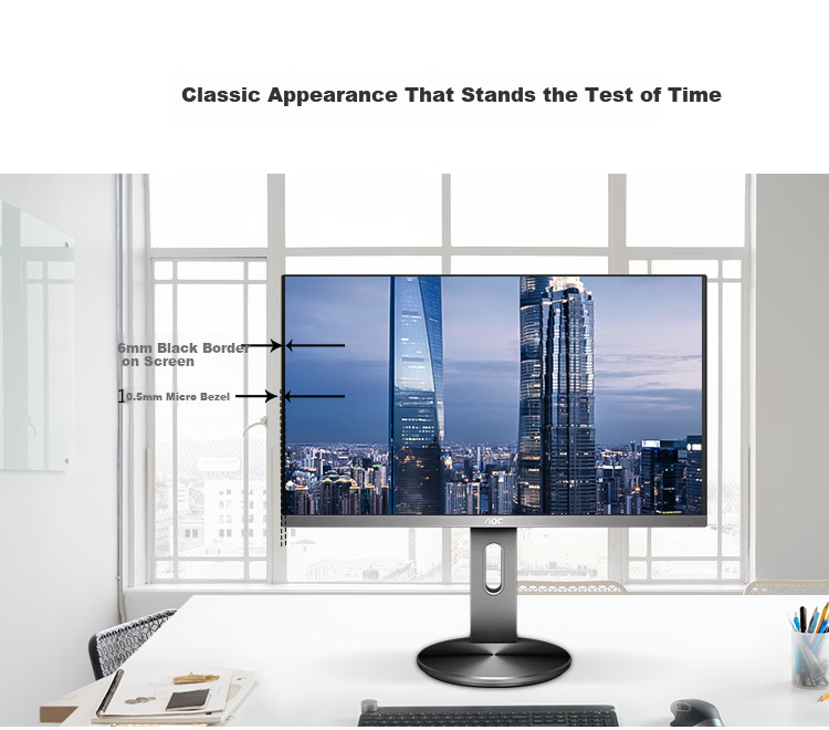 AOC 27-inch 4K IPS Wide Viewing Angle 99% sRGB Commercial Office Energy-saving Low Blue Light Flicker-free Three-sided Micro-edge Mac Mini Monitor U2790PQU 16