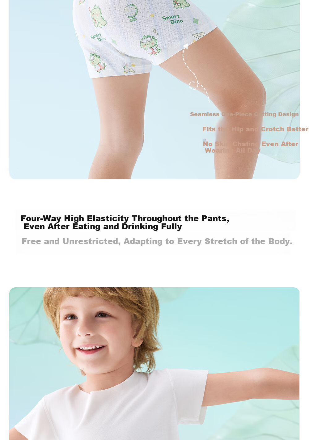 Betis Soft Ice Children's Underwear 10-11 Years Old Boys Summer Ice Silk New Mulberry Silk Boxer Shorts 22