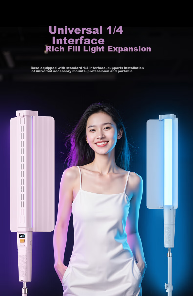 Kerunle RGB Handheld LED Full-Color Fill Light Stick Portable Adjustable Color Temperature Professional Video Photography Soft Light Outdoor Night Scene Light Stick 23
