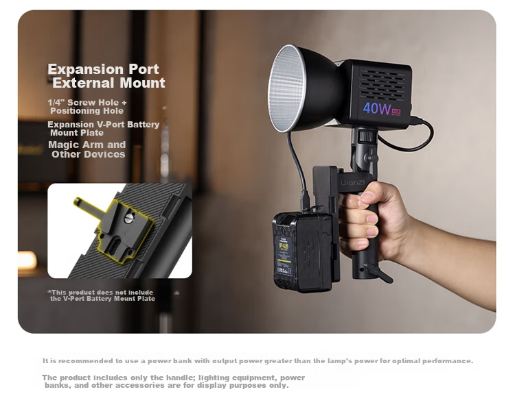 Ulanzi LA06 Portable Power Bank External Light Handle Bracket Fill Light Stand Photography Light Flashlight Accessory 4