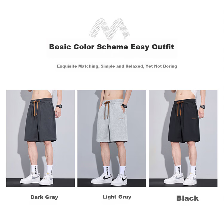 MARK FAIRWHALE Men's Summer Casual Loose Fit Five-Point Thin Straight-Leg Sports Travel Shorts 3