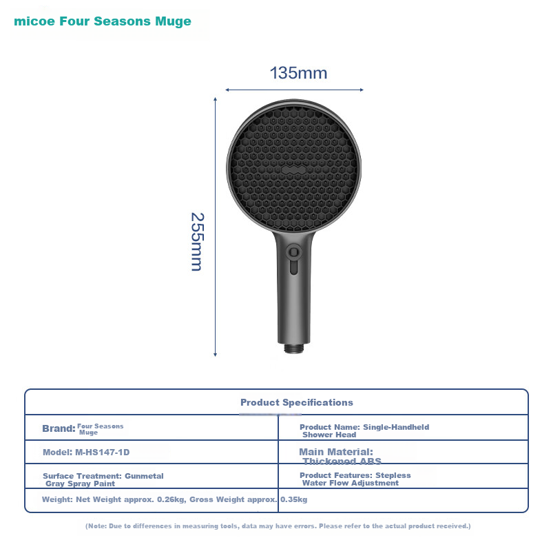 MICOE Boost Shower Head Adjustable Water Flow Handheld Shower with Spray Gun Function HS147
