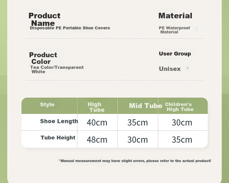 BWNK Disposable Rain Shoe Covers High-Cut Waterproof for Adults 20-Pack 7