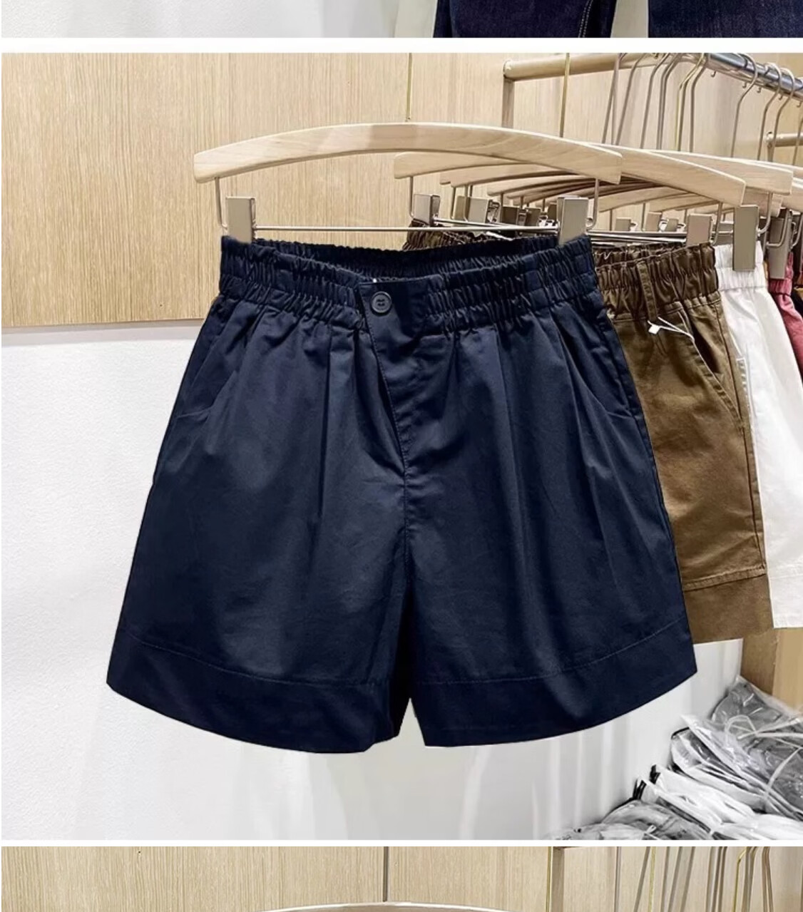 Langsha Women's Pure Cotton Summer Shorts 2026 New Loose Slimming Wide-Leg High-Waist A-Line Casual Versatile Hot Pants 6