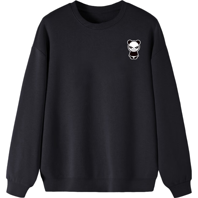 HIPANDA Men's Sweatshirt, Autumn Casual Round Neck Trendy Printed Pullover, Loose-Fitting Top for Men, Black, Size L