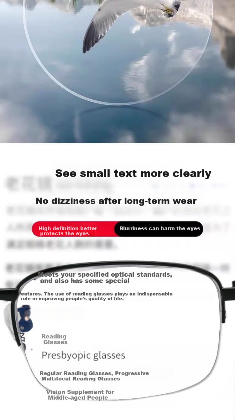 Mumujian HD Presbyopic Glasses Blue Light Blocking Multifocal Auto-Focus Reading Glasses for Men and Women 6