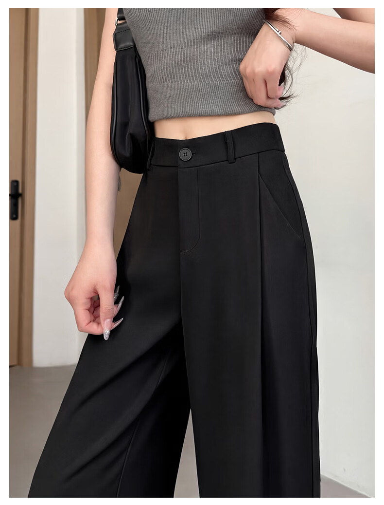 Borui Women's Suit Pants 2026 New High-Quality Draped Spring Summer Casual Straight Wide-Leg High-Waist Slim Fit Narrow Version 17
