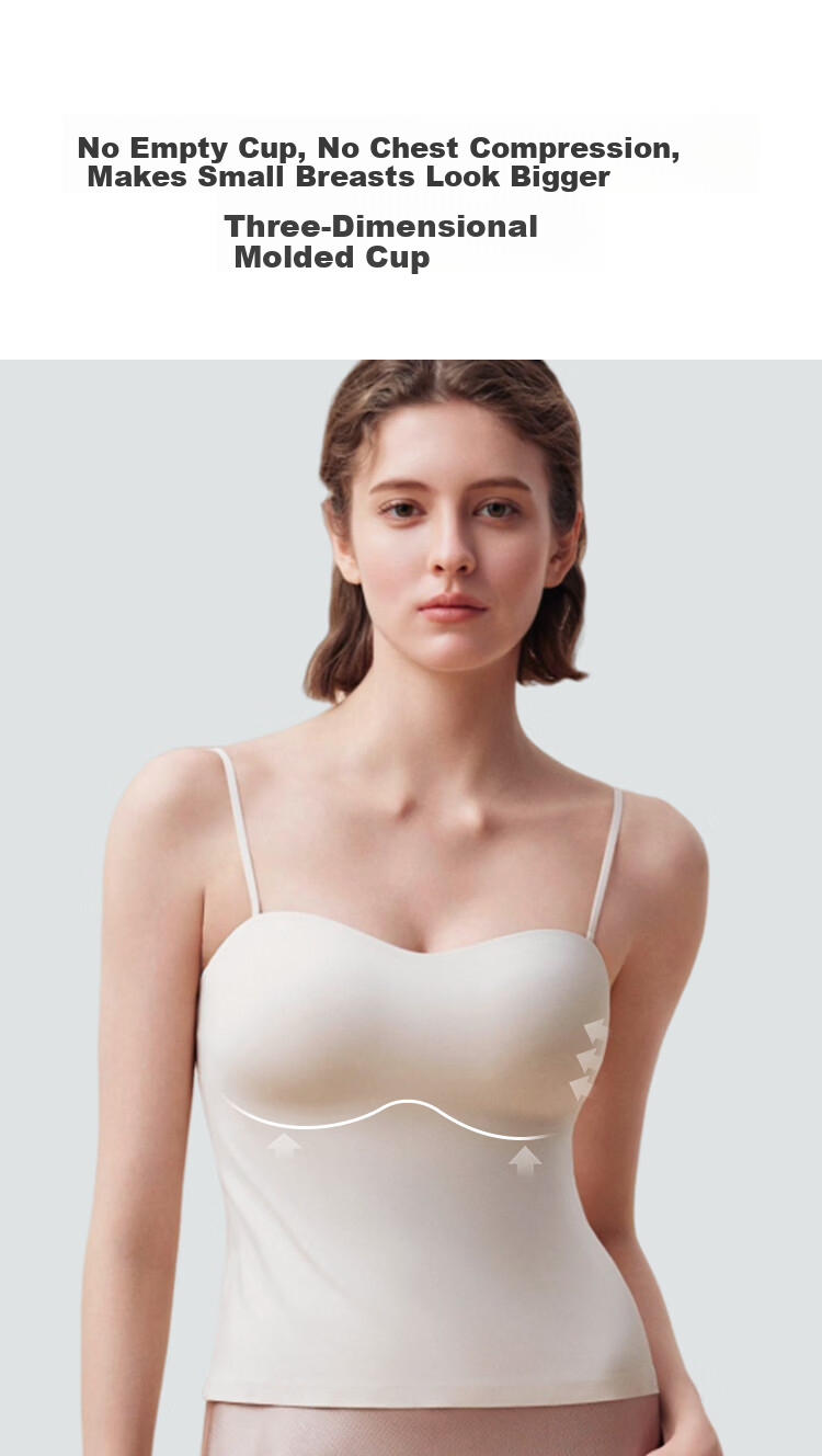 Ubras Yushuoxin Same Style Padded Camisole Tank Top for Women, 3D Bandeau Bra, Thin Summer Underwear with Chest Pads 7