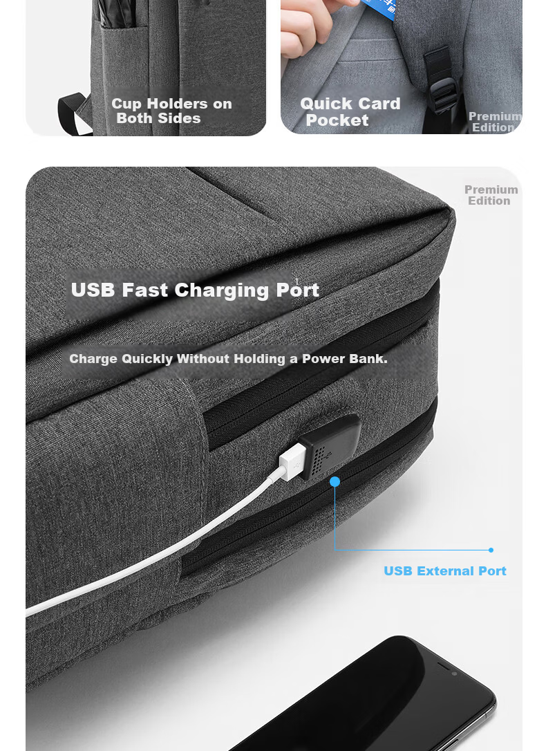 JINSHIWQ Backpack Unisex Laptop Bag Business Notebook Bag 14/15.6/17.3 Inch Large Capacity School Bag for College Students 13