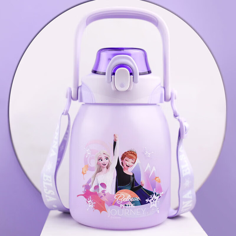 Disney Kids Water Bottle Summer Straw Direct Drinking Dual Water Bottle Large Capacity Sports Water Bottle Big Belly Cup 1200ML
