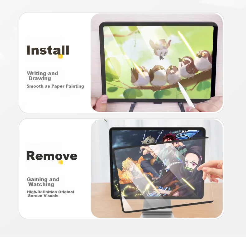 Suoying [Magnetic Detachable] Apple iPad Paper-like Screen Protector for Air 8/7/6 M4/3 Chip 11-inch 2026/25/24 Matte Writing and Drawing Tablet Protective Film 6