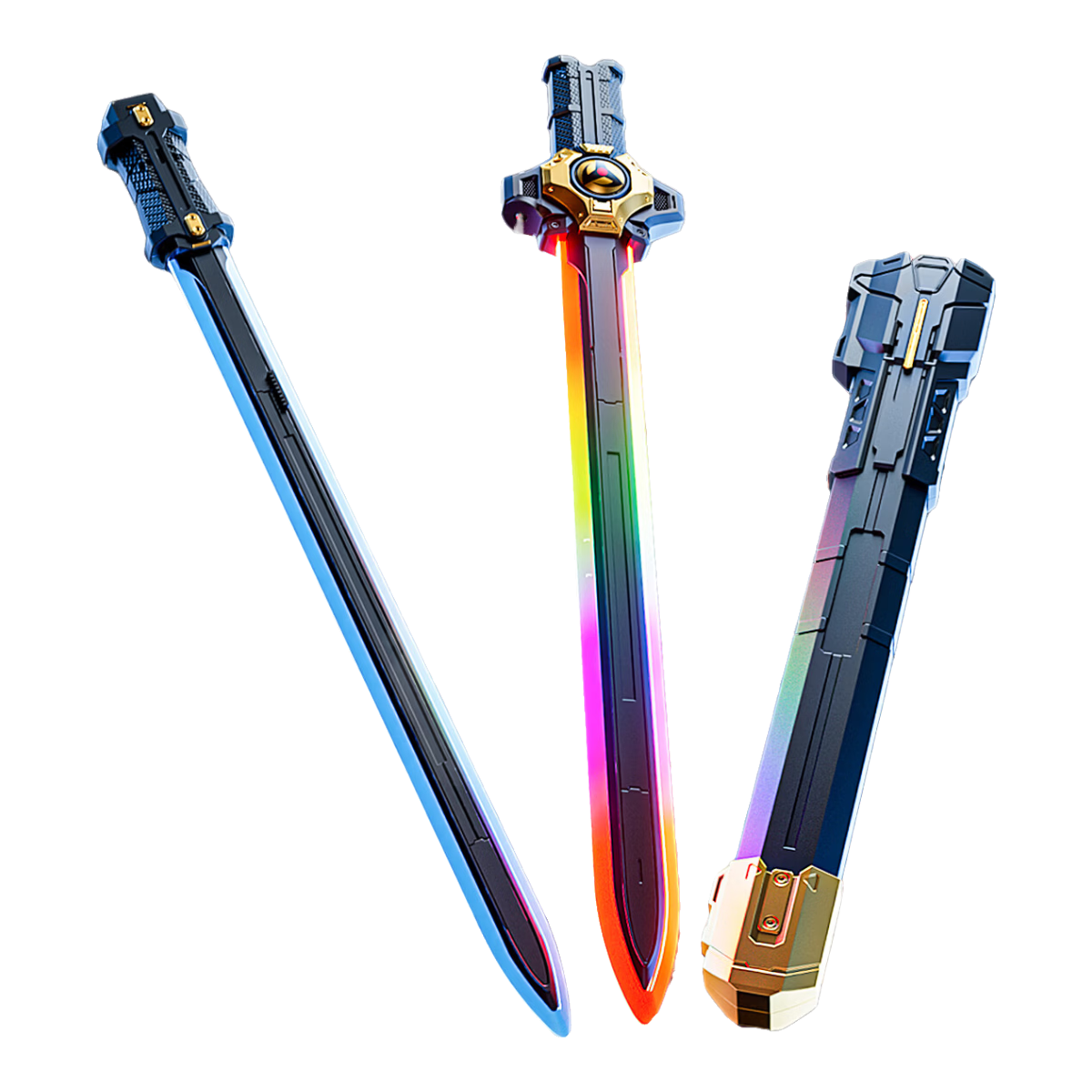Miaobeile Kids Toy Boys Birthday Gift Sword-in-Sword Laser Sword 2-in-1 Telescopic Double-Headed Light-Up Sword