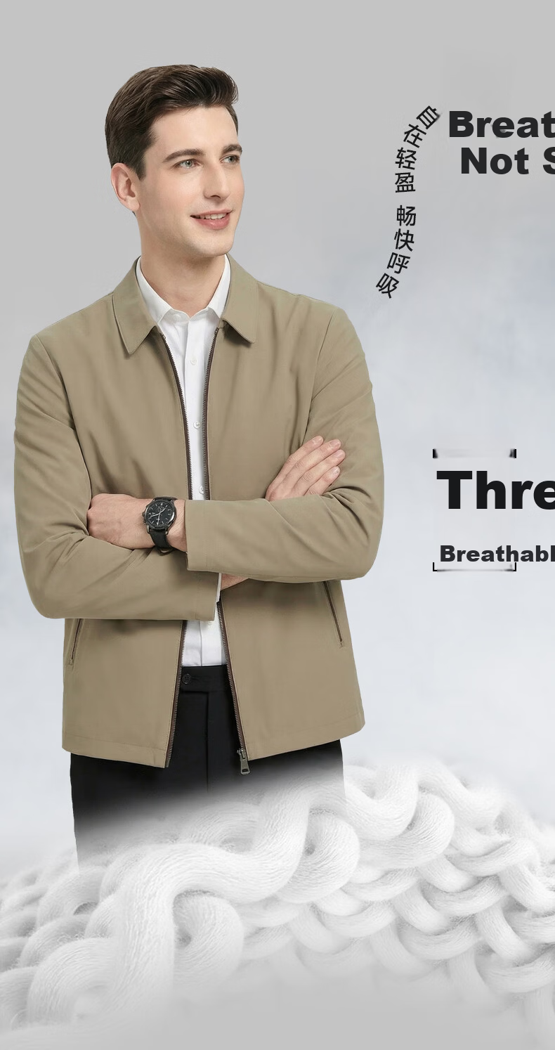 Shanshan [Three-proof Seamless Lapel] Men's Jacket Spring Autumn Business Executive Workwear Casual Middle-aged Dad Coat 2