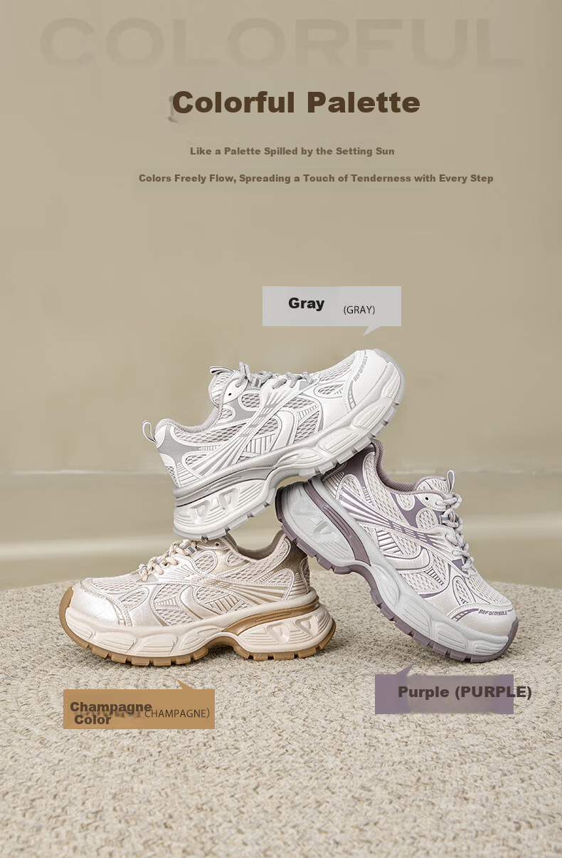 Saturday Mesh Breathable Dad Sneakers for Women 2026 New Summer Thick Sole Height Increasing Casual Shoes with Wide-Leg Pants Matching 2