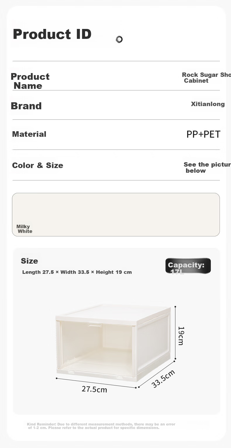 Xitianlong Flip-Top Shoe Box Functional Storage Box, Shoe Cabinet Doorway Entryway Cabinet Stackable Combination Shoe Cabinet, Transparent, 8-Pack 13