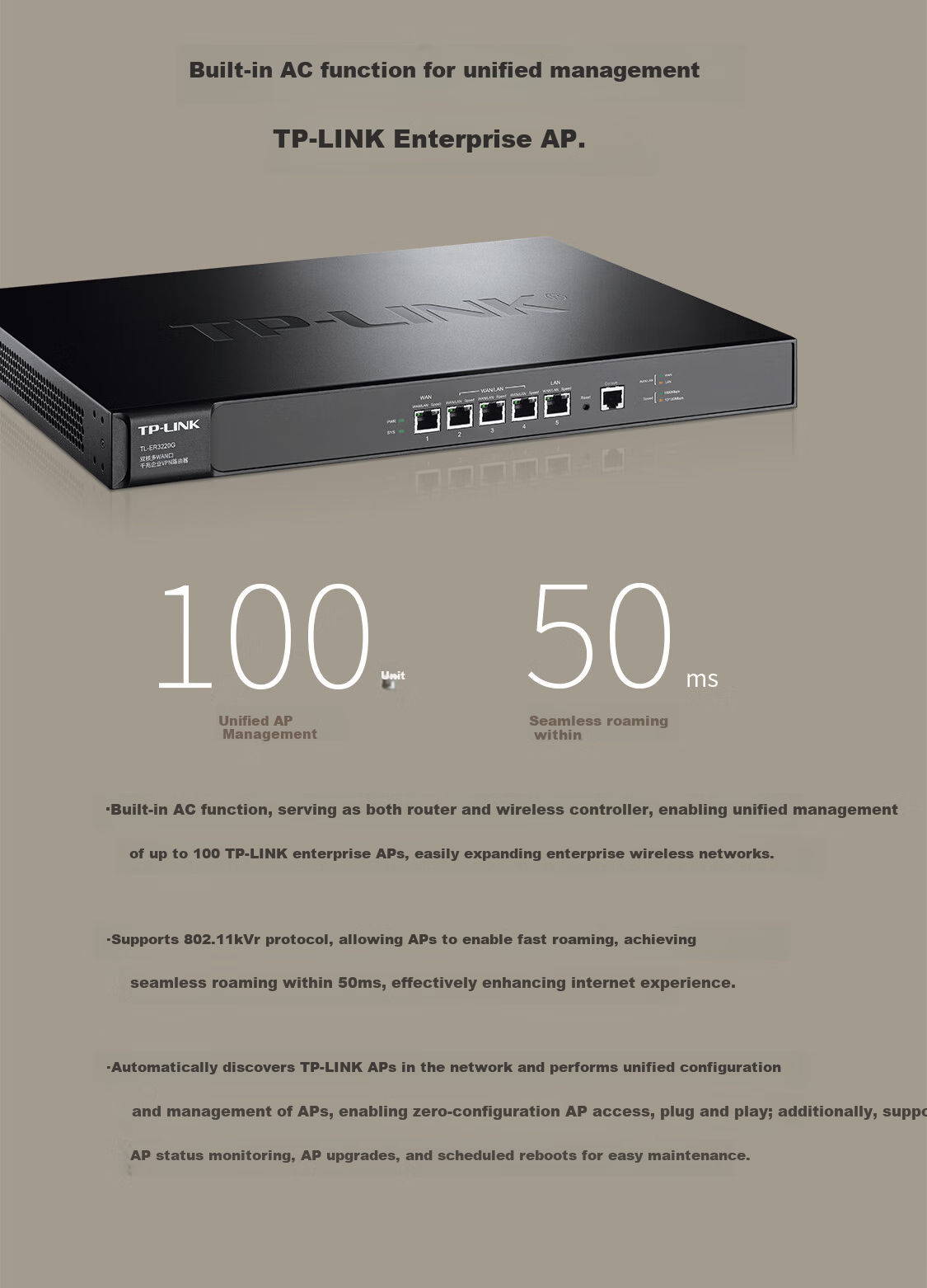 TP-LINK Dual-Core Multi-WAN Gigabit Enterprise VPN Router, Firewall/VPN/AP Management, TL-ER3220G 5