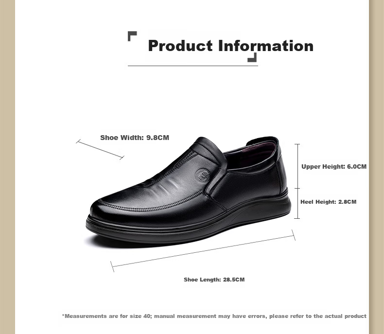 LAORENTOU Men's Genuine Leather Casual Shoes First Layer Cowhide Breathable Soft Sole Non-slip Dad Shoes TLA212 Black Size 40 2