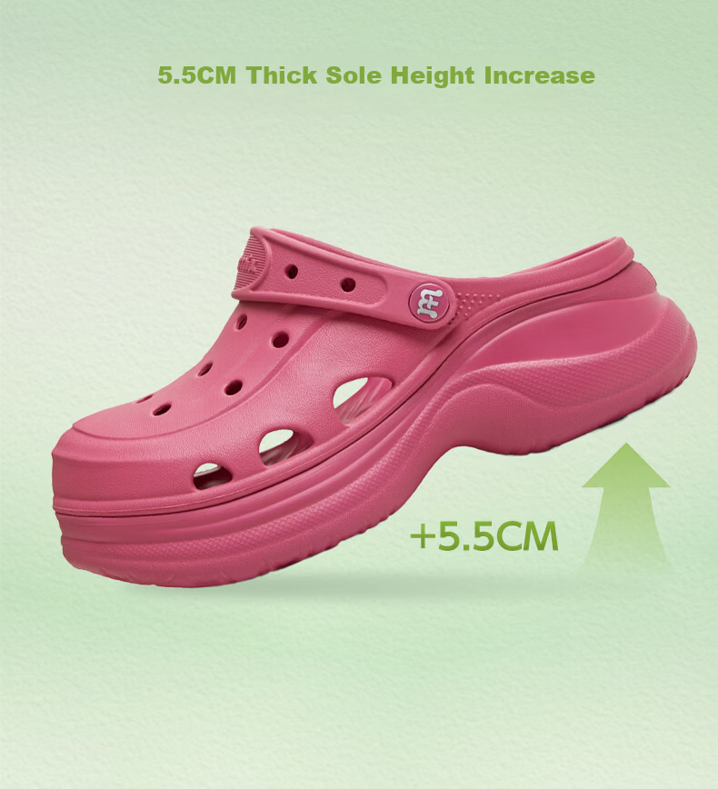 Tianmeiyi Hou Minghao Song Zuer Style Shell Hole Thick Sole Height Increasing Sandals Unisex Summer Beach Slippers 13
