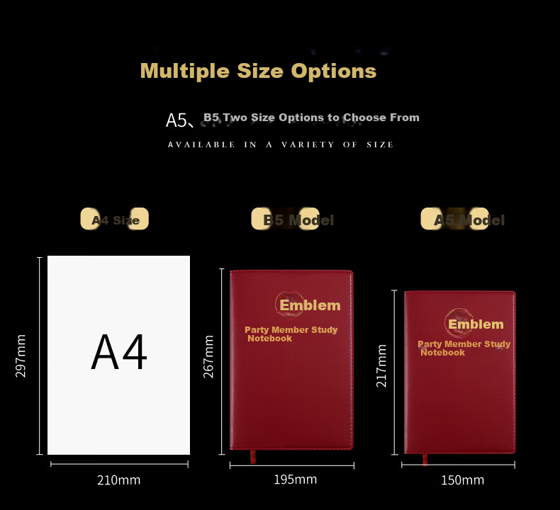 Elifo A5 Party Member Study Notebook 2026 Party Member Notebook Party Building Record Book Party Class Work Meeting Notebook Brown 1 Pack 3