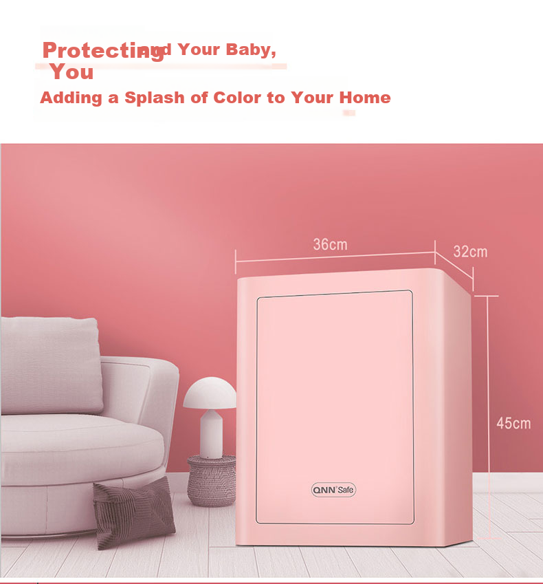 All-in-One Smart Safe 30CM High Fingerprint Password Six Unlock Methods Home Anti-Theft Office Small Safe Remote Access Wall/Cabinet Built-in Security Box 10
