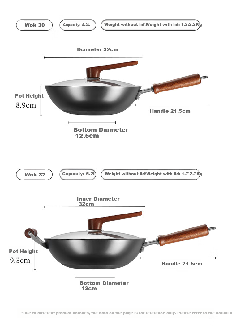 Chuida Huang Cast Iron Wok 34cm Non-Rust Lightweight Non-Coated Non-Slip Frying Pan 11