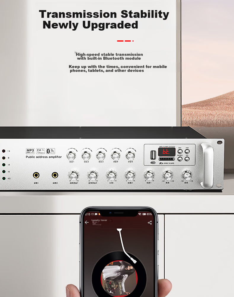 Patriot G08 Amplifier 300W Bluetooth Five-Zone Constant Voltage Professional High-Power Engineering Broadcast Commercial Home Background Music Amplifier Campus Broadcast Amplifier Host 5