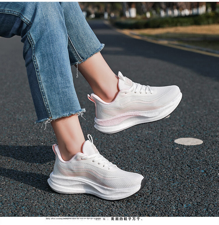 Warrior Women's Middle School Student Sports Running Casual Shoes WXY(ZA)-5567 White Pink Size 40 2
