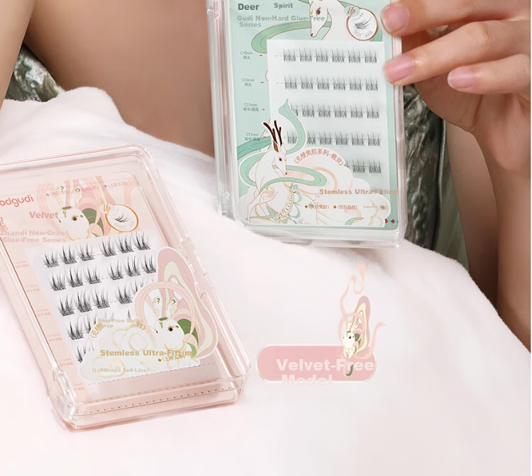 Goood 0.07mm Ultra-Fine Korean Style False Eyelashes, Individually Defined, Glue-Free, Self-Adhesive, Formaldehyde-Free, Natural Look 10