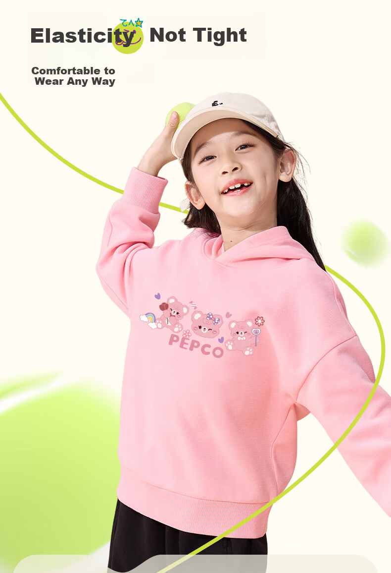 PEPCO Girls' Hoodie 2026 Spring Autumn Casual Sports Pullover for Older Children 7