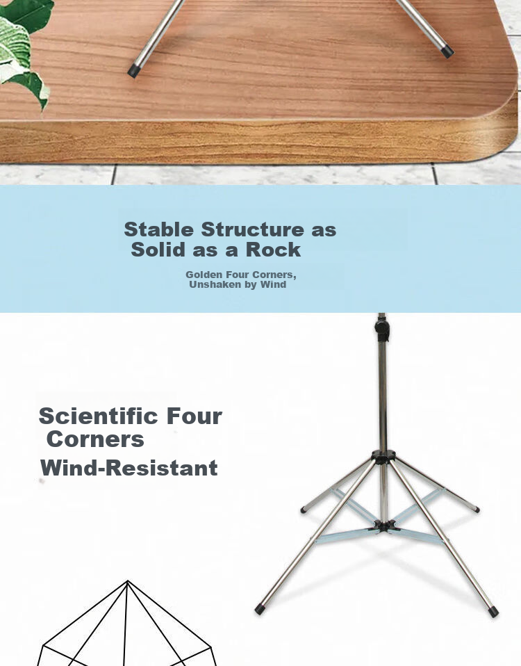 Baoyouni Multifunctional Floor-Standing Clothes Drying Rack for Balcony, Simple Indoor Clothes Hanger for Dormitory and Bedroom 7