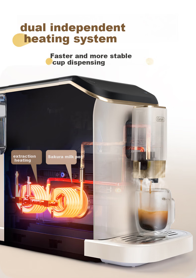 Gevi Fully Automatic Coffee Machine Small Grinder Integrated Italian American Coffee Dual Heating System GV-K01S One-Key Bean Cleaning [7-Day Free Trial] [Price Protection 618] 20