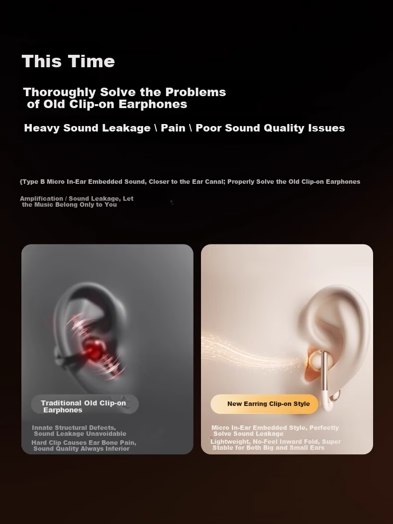 KINYO i9 Dynamic Ring AI Bluetooth Clip-On Wireless Bone Conduction Sports Call Noise-Cancelling Conference Translator Earphones for Xiaomi Apple Purple 9