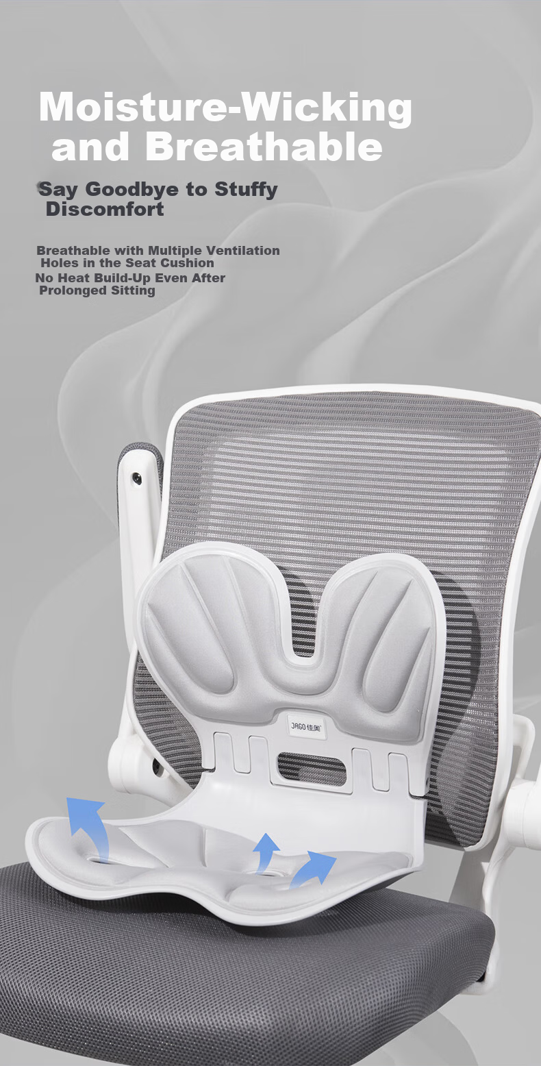 JAGO Lumbar Support Seat Cushion Waist Protector Long Sitting Office Backrest Integrated Waist Support Pad 6