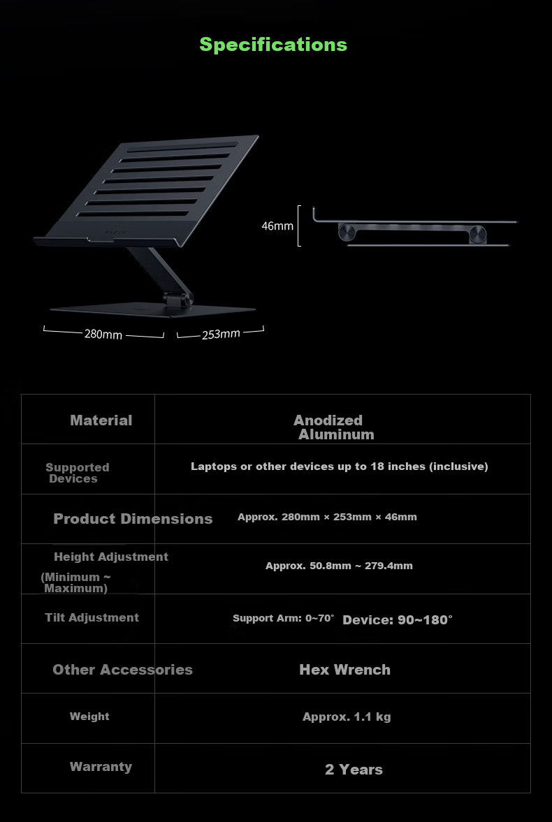 Razer Laptop Stand Tablet Riser Cooler Floating Rotating Adjustable Mercury 6