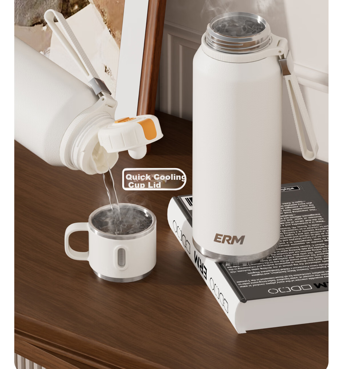 NRMEi Large Capacity Insulated Water Bottle for Men and Women, 316 Stainless Steel, Tea Infuser, Portable Car Thermos Flask 5
