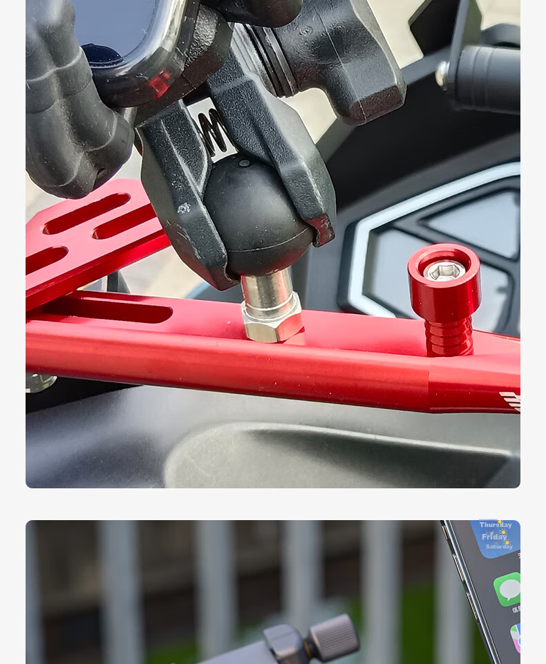 FANAUE Motorcycle Phone Holder Rearview Mirror Ball Head Screw Base Extension 25mm Adapter M6 M8 M10 Ball Head M6 14