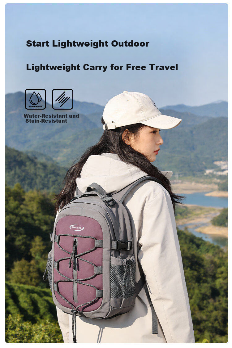 Warrior Sports Bag for Men And Women, Outdoor Hiking Backpack, Large Capacity, Ultra-Lightweight, Portable, Casual Bag, Water-Resistant, Cycling, Trekking, Travel Pack 3