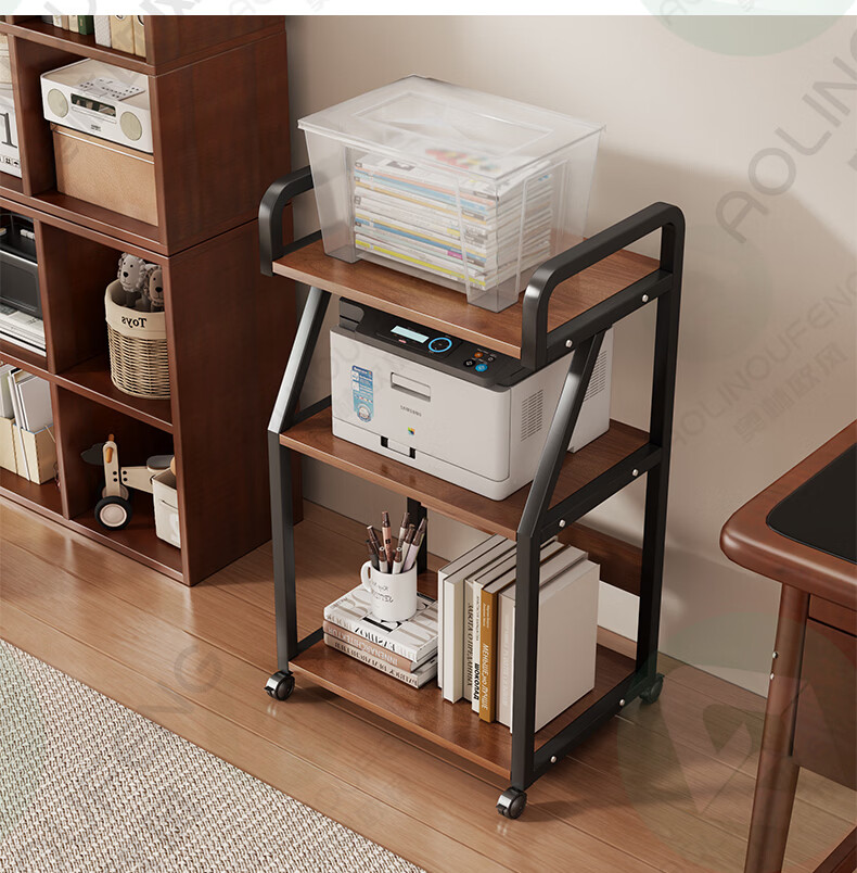 Olynp Wind Floor Storage Rack Printer Stand Multi-layer Mobile Storage Shelf Simple Host Rack 14