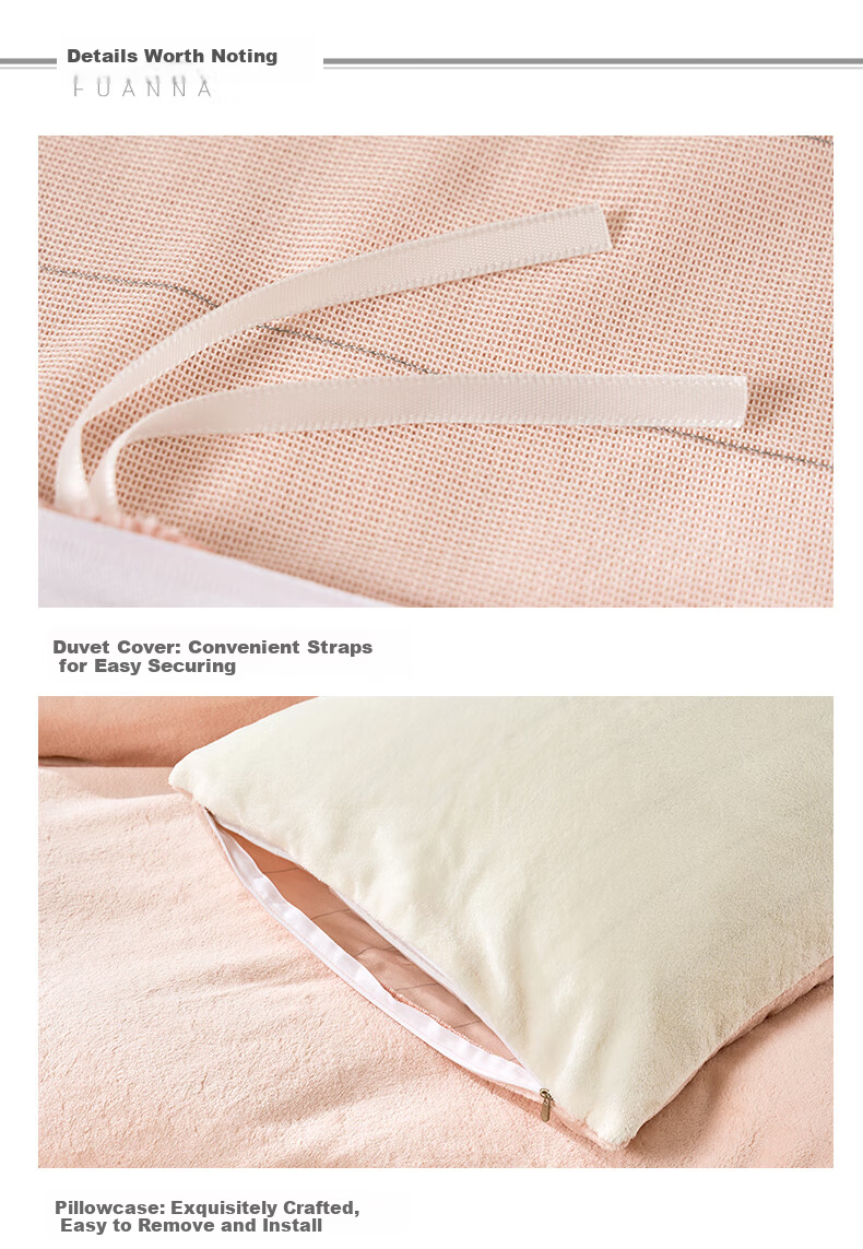 Fuanna Kids Four-Piece Set Milk Velvet Thickened Warm Winter Duvet Cover Bedding Set 203*229cm 10