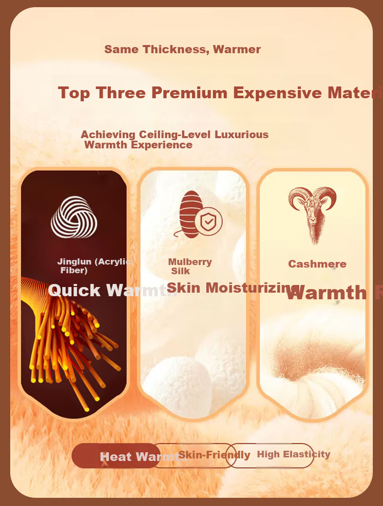 MiiOW Cashmere Silk Autumn Pants for Women, Warm High-Waist Seamless Slim-Fit Base Layer Leggings for Inner Wear And Heat Generation, 2026 New Skin Color 3