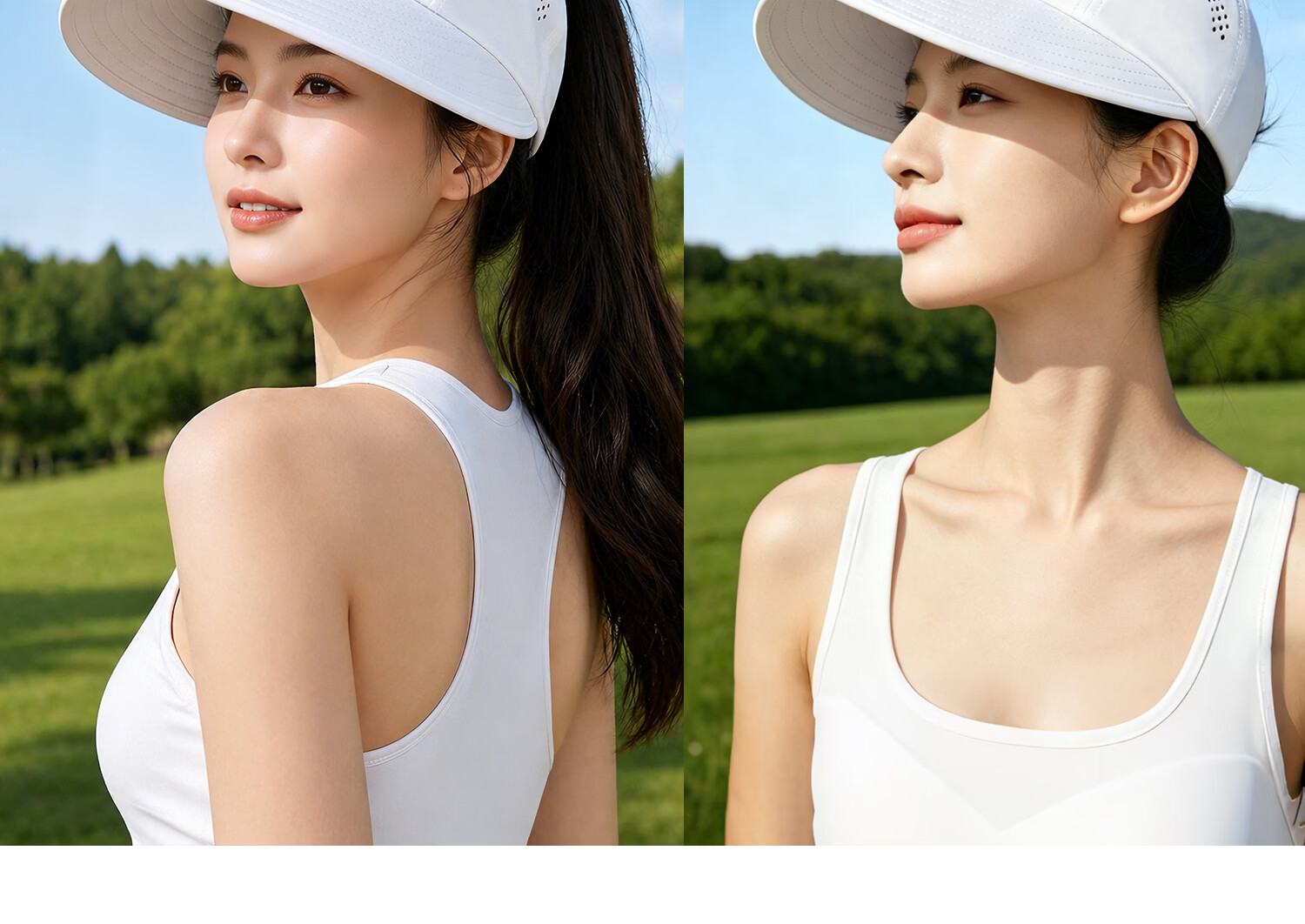FANCET Women's Summer Sunshade Hat Large Brim UV Protection Sunscreen Outdoor Golf Baseball Cap Cooling Ponytail Hat 9