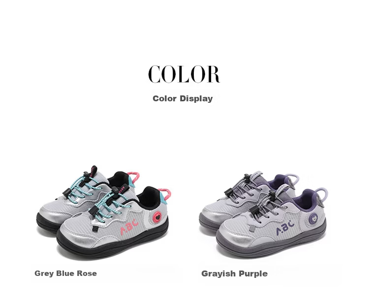 ABC KIDS Girls' Sports Shoes Spring Outdoor Running Hiking Shoes Children's Shoes 3008 Gray/Purple Size 26 2