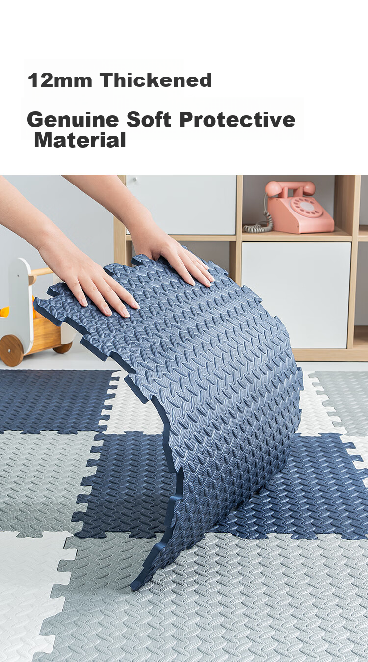 JD Jingzao Little Magic Cube Crawling Mat PE Foam Interlocking Floor Mat Bedroom Living Room Anti-Fall Non-Slip Soundproof 30*30cm*16 Pieces 8